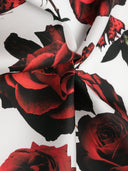 Alexander Mc Queen Rose Print Silk Scarf
