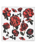Alexander Mc Queen Rose Print Silk Scarf