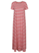 Apuntob Striped Cotton Long Dress