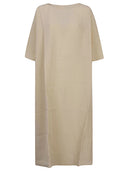 Apuntob løs fit linned midi kjole
