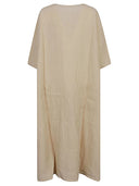 Apuntob løs fit linned midi kjole