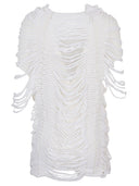 Liviana Conti Perforated Cotton Blend Top