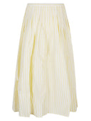 Apuntob Striped Cotton Midi Skirt