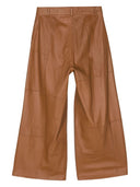 Alysi Wide Leg Cropped Leather Trousers