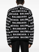 Balenciaga Allover Logo Wolle Strickjacke