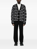 Balenciaga Allover Logo Wolle Strickjacke