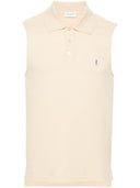 Saint Laurent Cotton Piqué ærmeløs poloshirt