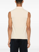 Saint Laurent Cotton Piqué ærmeløs poloshirt