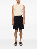 Saint Laurent Cotton Piqué ærmeløs poloshirt