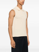 Saint Laurent Cotton Piqué ærmeløs poloshirt