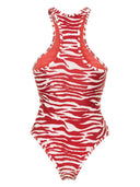 The Attico Zebra Print One Piece Swimsuit