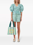 Ganni Stripe Cotton Shorts