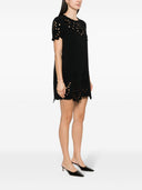 Ermanno Scervino Embroidered Cotton Short Dress