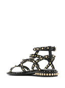 Sandales en cuir clouté en cendres