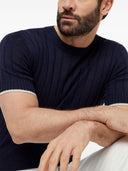 Brunello Cucinelli Linen And Cotton Short Sleeves Sweater