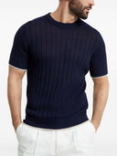 Brunello Cucinelli Linen And Cotton Short Sleeves Sweater
