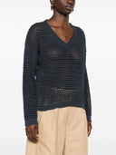 Brunello Cucinelli Cotton Net V Neck Sweater