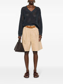 Brunello Cucinelli Cotton Net V Neck Sweater