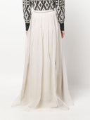 Brunello Cucinelli Silk Maxi Pleated Skirt