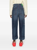 Jeans di cotone in denim a gamba larga veneta Bottega