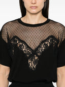 Ermanno Firenze Lace Trim Crewneck T Shirt