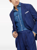 Brunello Cucinelli Linen Pinstriped Blazer Jacket