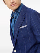 Brunello Cucinelli Linen Pinstriped Blazer Jacket