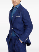Brunello Cucinelli Linen Pinstriped Blazer Jacket