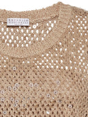 Brunello Cucinelli Silk And Linen Embroidered Top