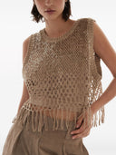Brunello Cucinelli Silk And Linen Embroidered Top
