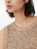Brunello Cucinelli Silk And Linen Embroidered Top