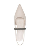 Brunello Cucinelli Leather Slingback Ballet Flat