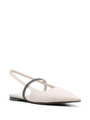Brunello Cucinelli Leather Slingback Ballet Flat