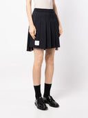 Mini gonna di cotone a pieghe di thom browne