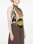 Top de seda con estampado de Pucci con estampado Pucci
