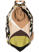 Top de seda con estampado de Pucci con estampado Pucci