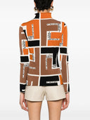 Fendi Printed High Neck Top