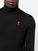 Ami Paris Ami De Coeur Wool High Neck Sweater