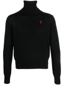 Ami Paris Ami De Coeur Wool High Neck Sweater