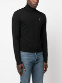 Ami Paris Ami De Coeur Wool High Neck Sweater