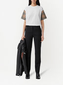 Burberry Check Sleeves Cotton T Shirt