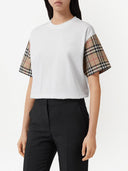 Burberry Check Sleeves Cotton T Shirt