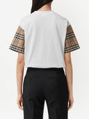Burberry Check Sleeves Cotton T Shirt