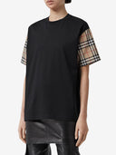 Maglietta in cotone a maniche da controllo burberry