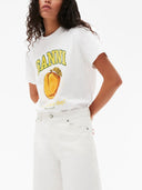 Ganni Peach Cotton T Shirt