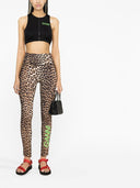 Ganni Leopard Print Nylon Leggings