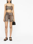 Ganni Leopard Print Active Shorts