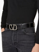 Valentino Garavani V Logo Signature Leather Belt