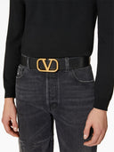 Valentino Garavani V Logo Signature Leather Belt