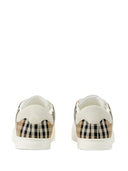 Burberry Check And Leather Sneakers